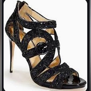 Jerome C. Rousseau Sequinned Tesla Buckle Sandal (EUC)